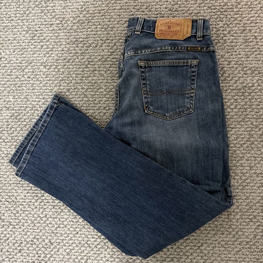 Lucky Brand Jeans Womens 8 Blue Denim Straight Mid Rise Gene Montesano 30X30 USA